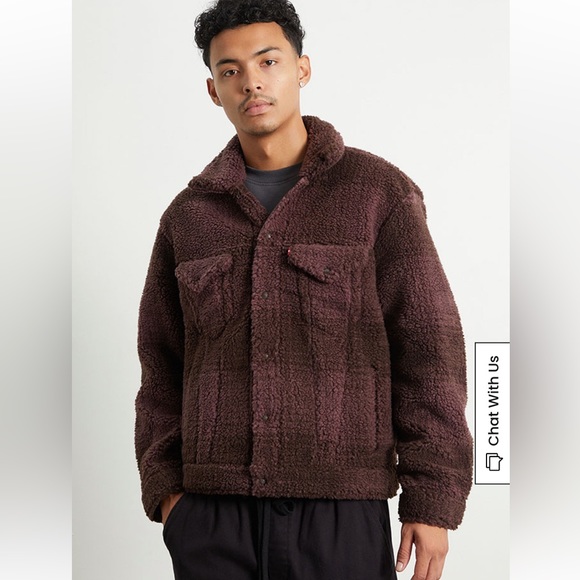 Levi's Men’s Cozy Vintage Relaxed Sherpa Trucker Jacket $108 new with tags - Picture 3 of 6